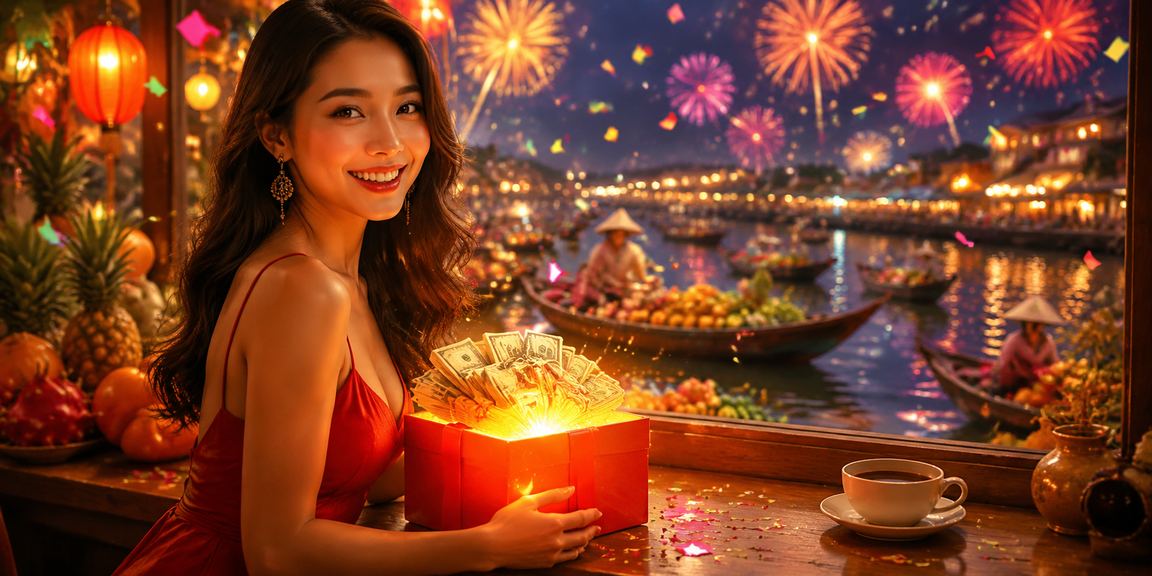 Người chơi tại đồng bằng sông Cửu Long dùng điện thoại kiểm tra voucher và thanh toán qua ứng dụng ngân hàng